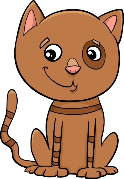 Gato De Desenho Em Quadrinhos Brincando Com Novelo De Lã Clipart De Stock, Royalty-Free