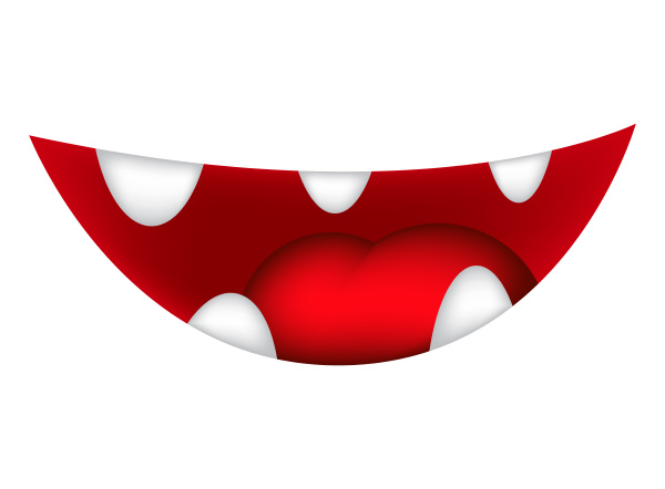 Desenho animado conjunto de sorriso boca lábios com - Stockphoto #23011359