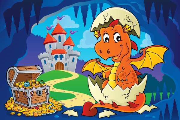 Cartoon Dragão Ovos Jogo Ativo Criatura Mágica Mitológica Fantásticos Ovos  imagem vetorial de Seamartini© 522516054