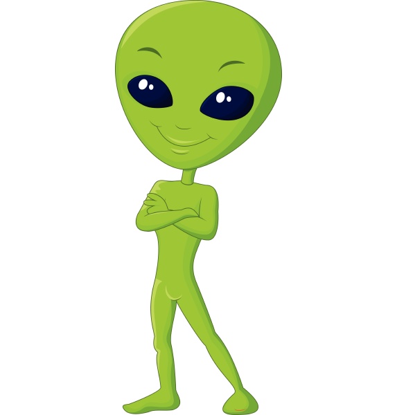 Desenho animado alienígena verde - Fotos de arquivo #28006963