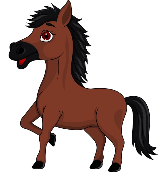 Cavalo marrom de desenho animado isolado em fundo - Stockphoto #28115428