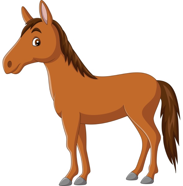 Cavalo marrom de desenho animado isolado em fundo - Stockphoto #28115428