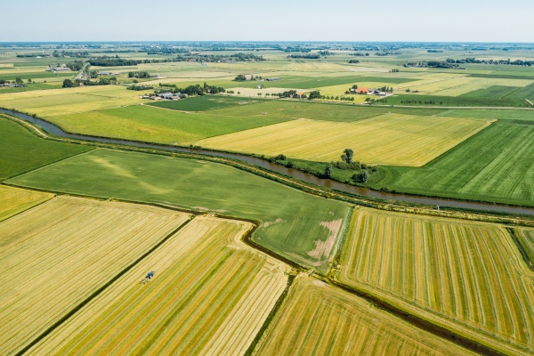 vista aerea de terras agricolas na
