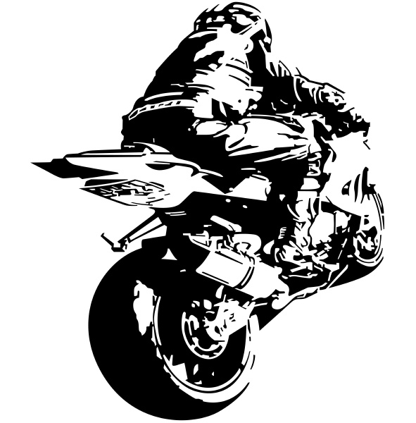 Motociclista em desenho de motocicleta - Fotos de arquivo #29900921