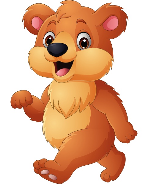 Feliz Bebê Marrom Urso Desenho Animado Sentado Royalty Free SVG