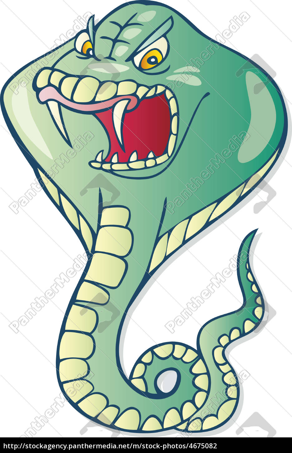 Ilustração do ícone dos desenhos animados da serpente Cobra verde