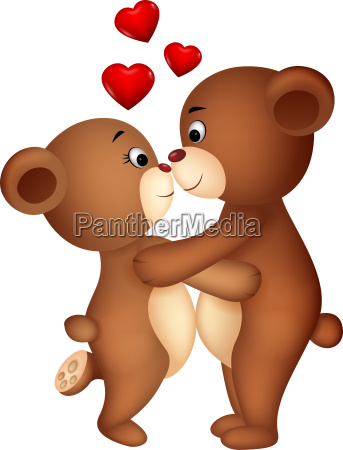 beijo dos desenhos animados dos pares do urso - Stockphoto #9067020 | Banco  de Imagens Panthermedia