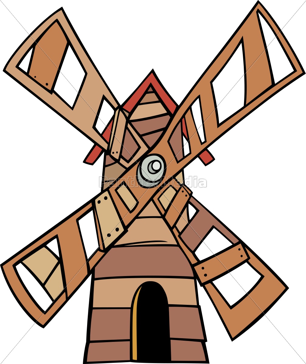 Desenho de ilustração de moinho de vento