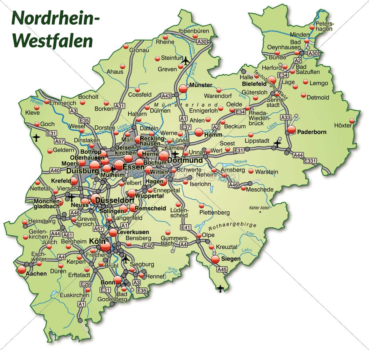 ~mapa Da Renânia Do Norte Vestfália Com 10640321 High 