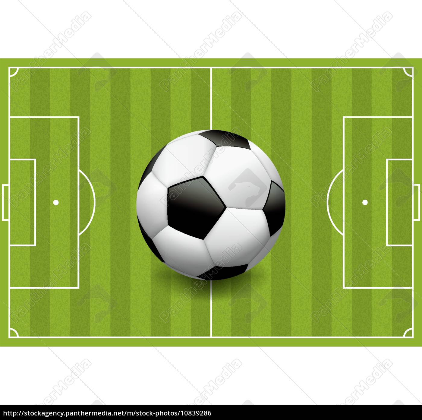 bola de futebol realista ou padrão básico de bola de futebol no campo de  grama verde.