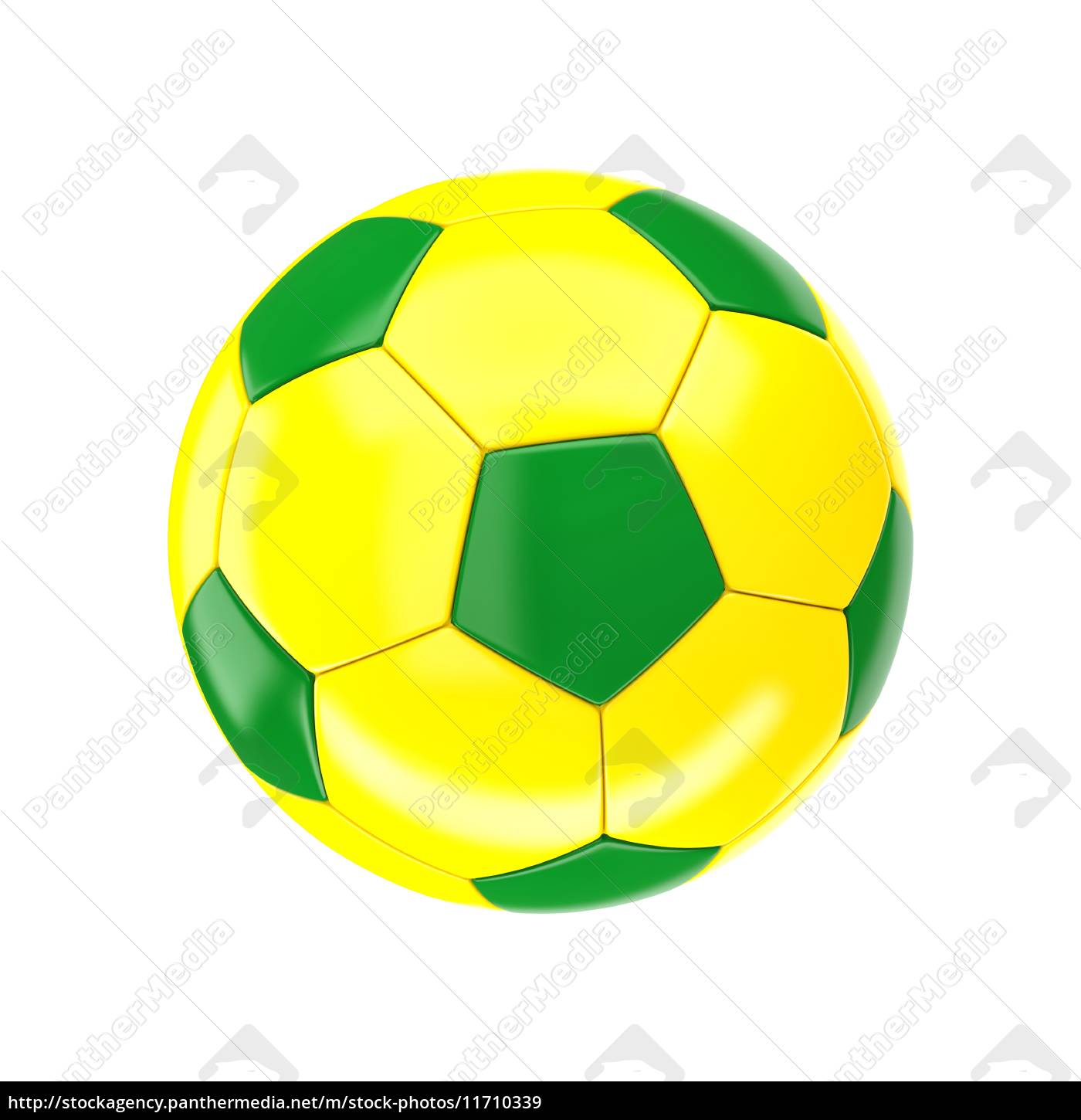 Bola de Futebol Verde e Amarela Stock Illustration