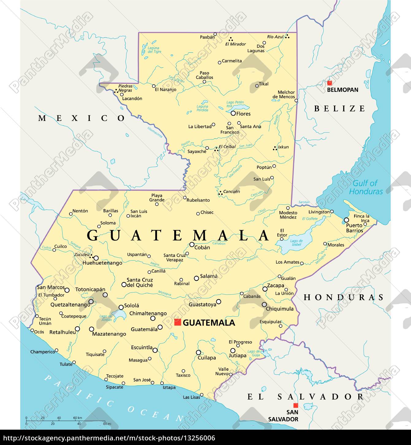 Mapa Político Da Guatemala Stockphoto 13256006 Banco De Imagens Panthermedia 2952