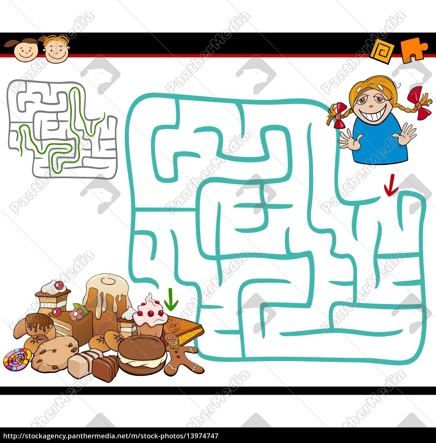 jogo de labirinto bonito dos desenhos animados. labirinto. jogo