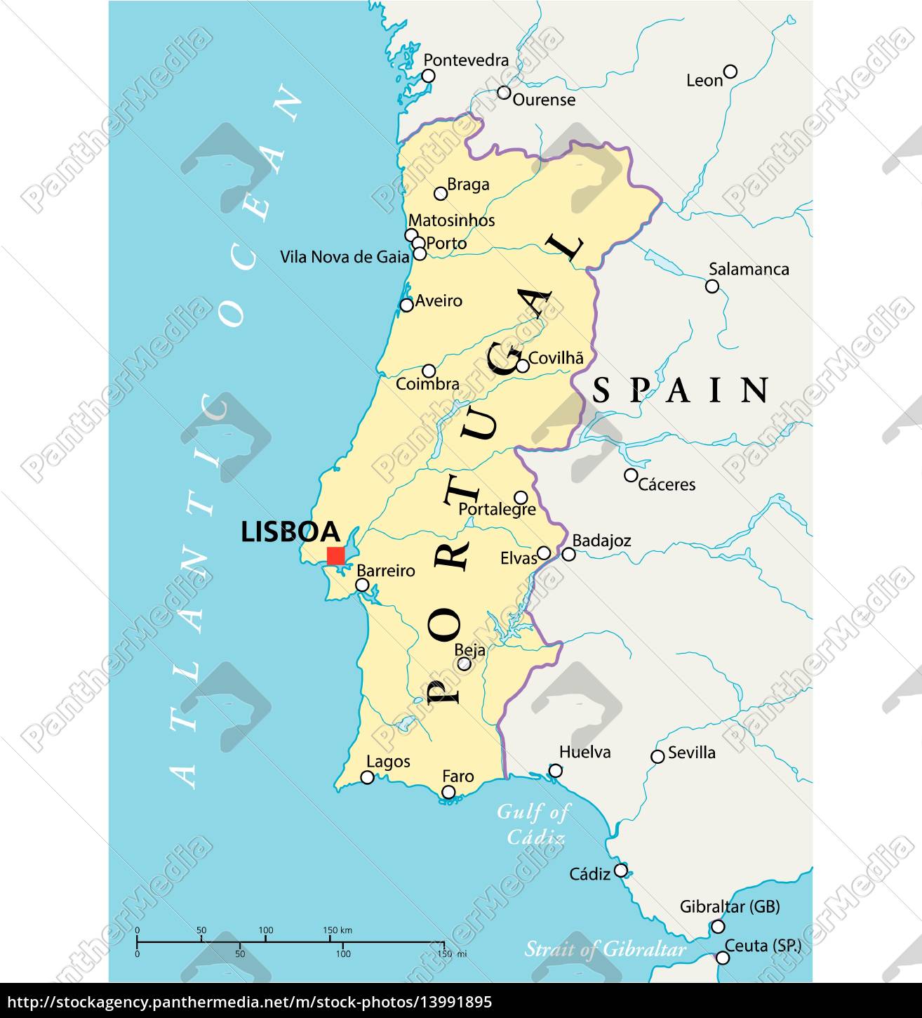 Mapa De Portugal Fisico Politico 61x91,5cm Gpe4799 - Americana Pro