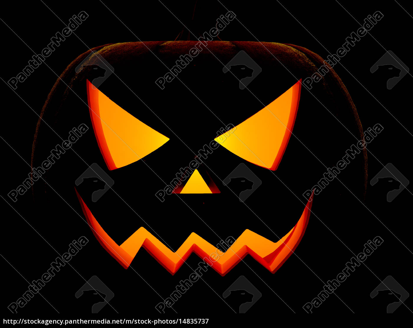 Abóbora de halloween com cara assustadora