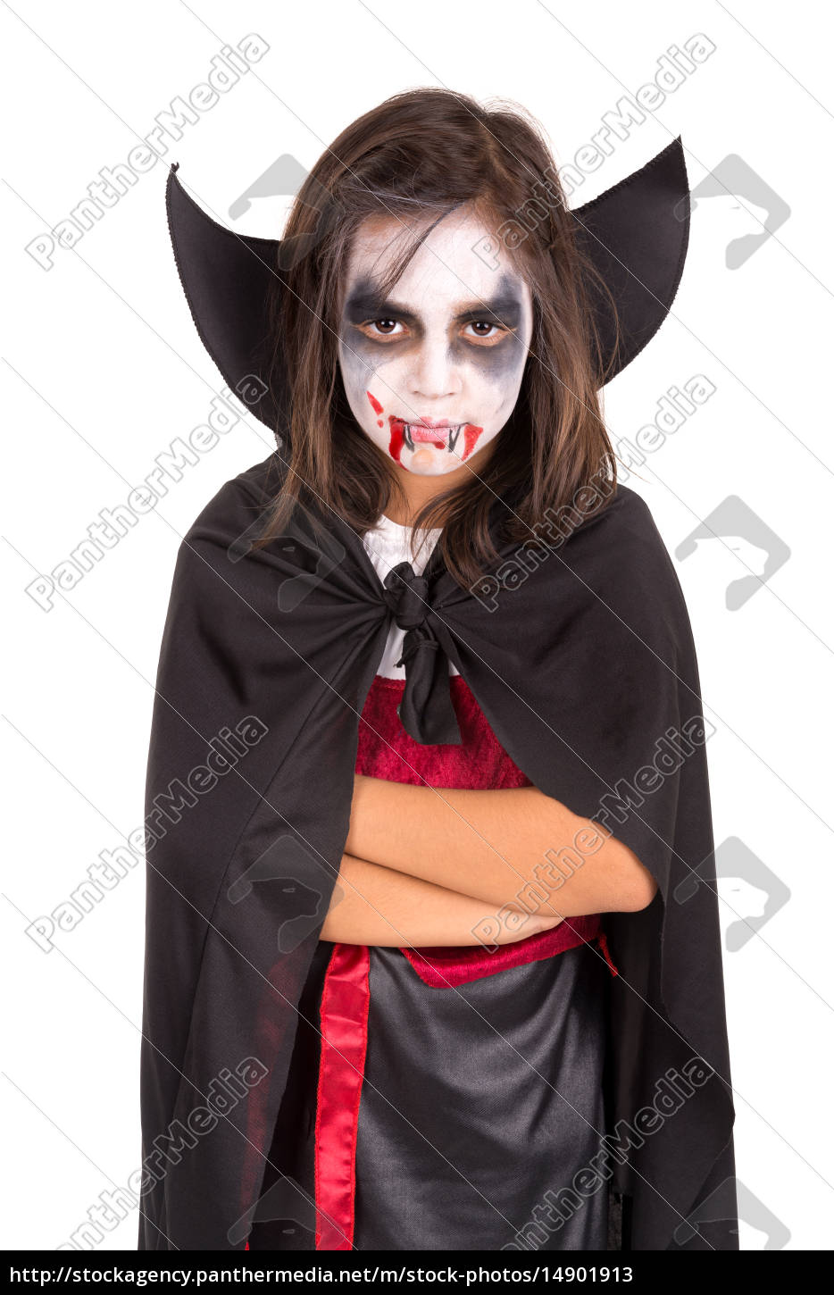 Homem Alegre Na Fantasia De Vampiro De Halloween Foto de Stock