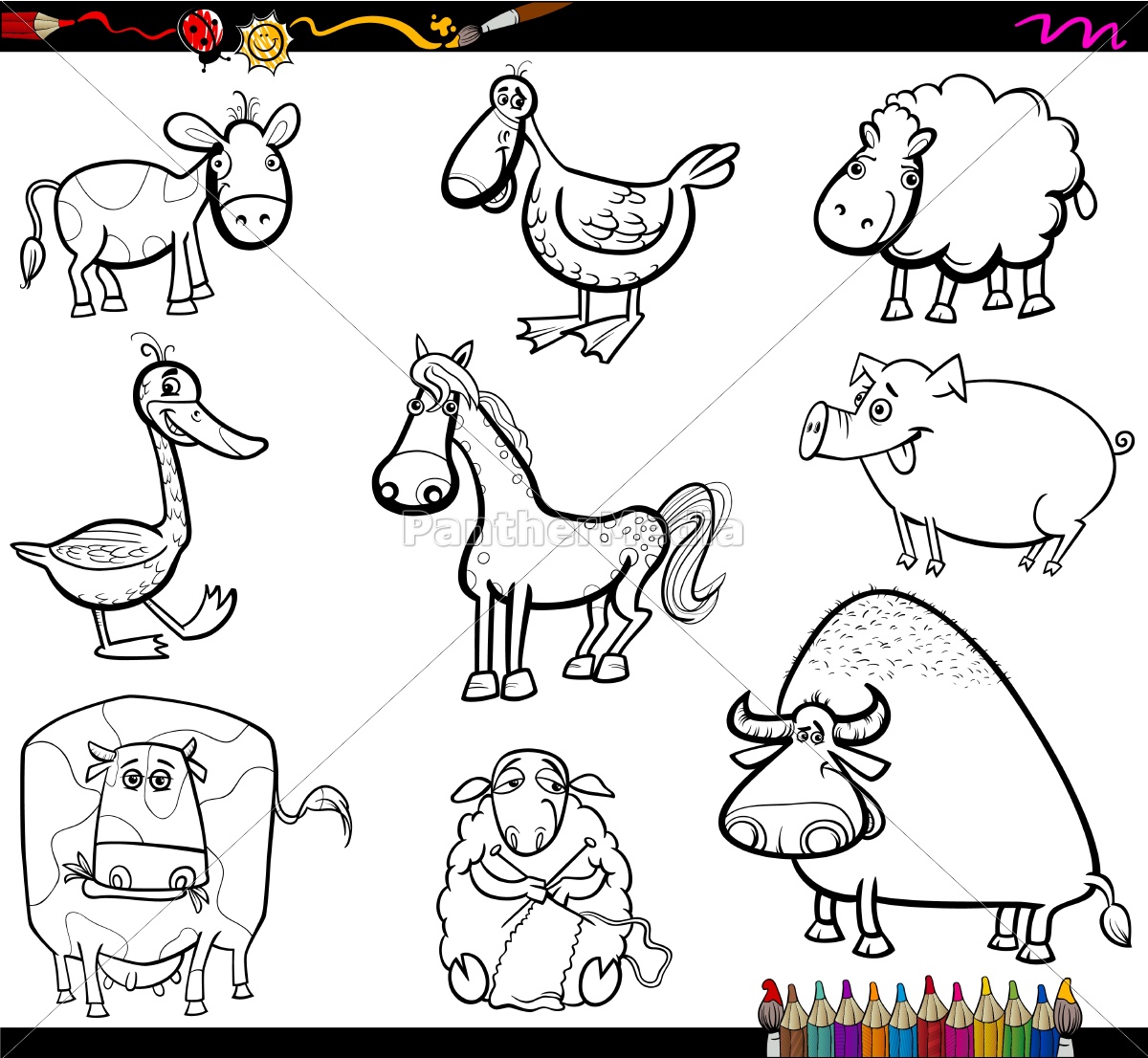 Desenhos De Animais Da Fazenda Para Colorir Para Colorir