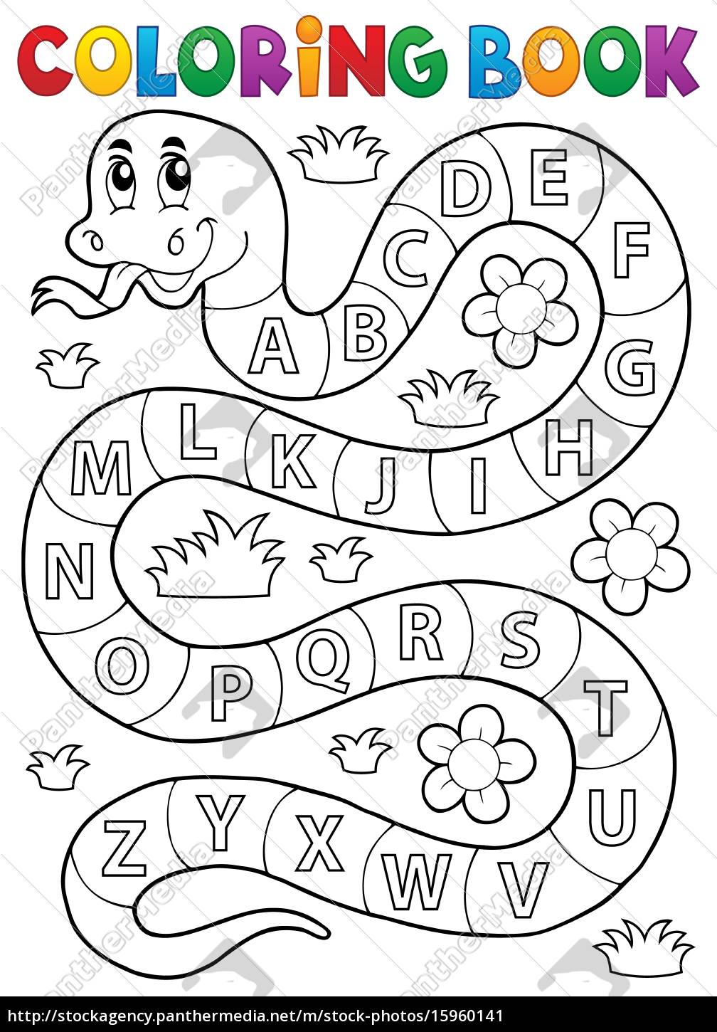alfabeto de livro de colorir de animais. isolado no fundo branco. cobra de  cobra de desenho vetorial. 7719269 Vetor no Vecteezy