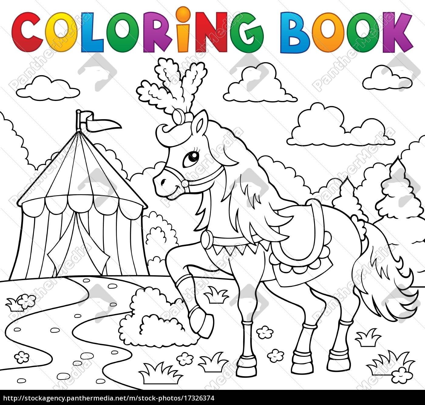 Desenho de Cavalo com sela a saltar para Colorir - Colorir.com