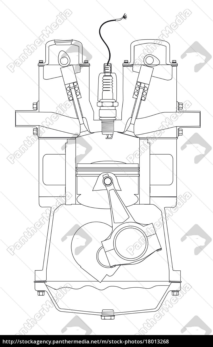 Motor de gasolina do desenho de outlind - Stockphoto #18013268