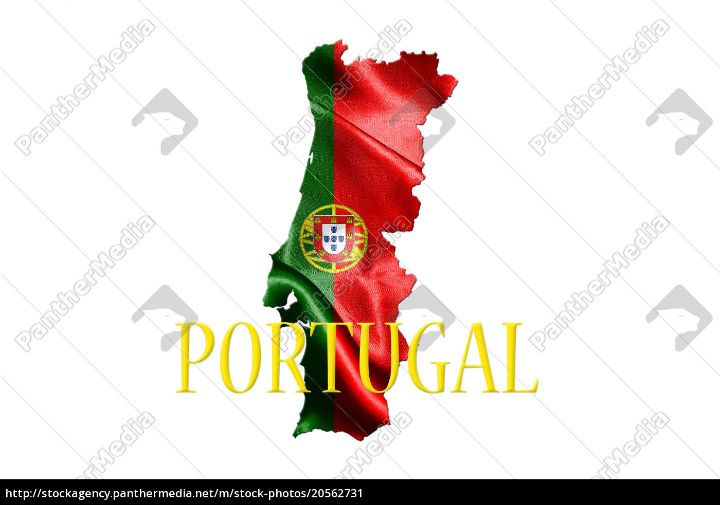 Bandeira no mapa de Portugal