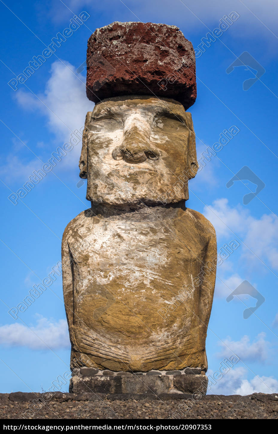 Ilustração em vetor premium de estátuas moai na ilha de páscoa