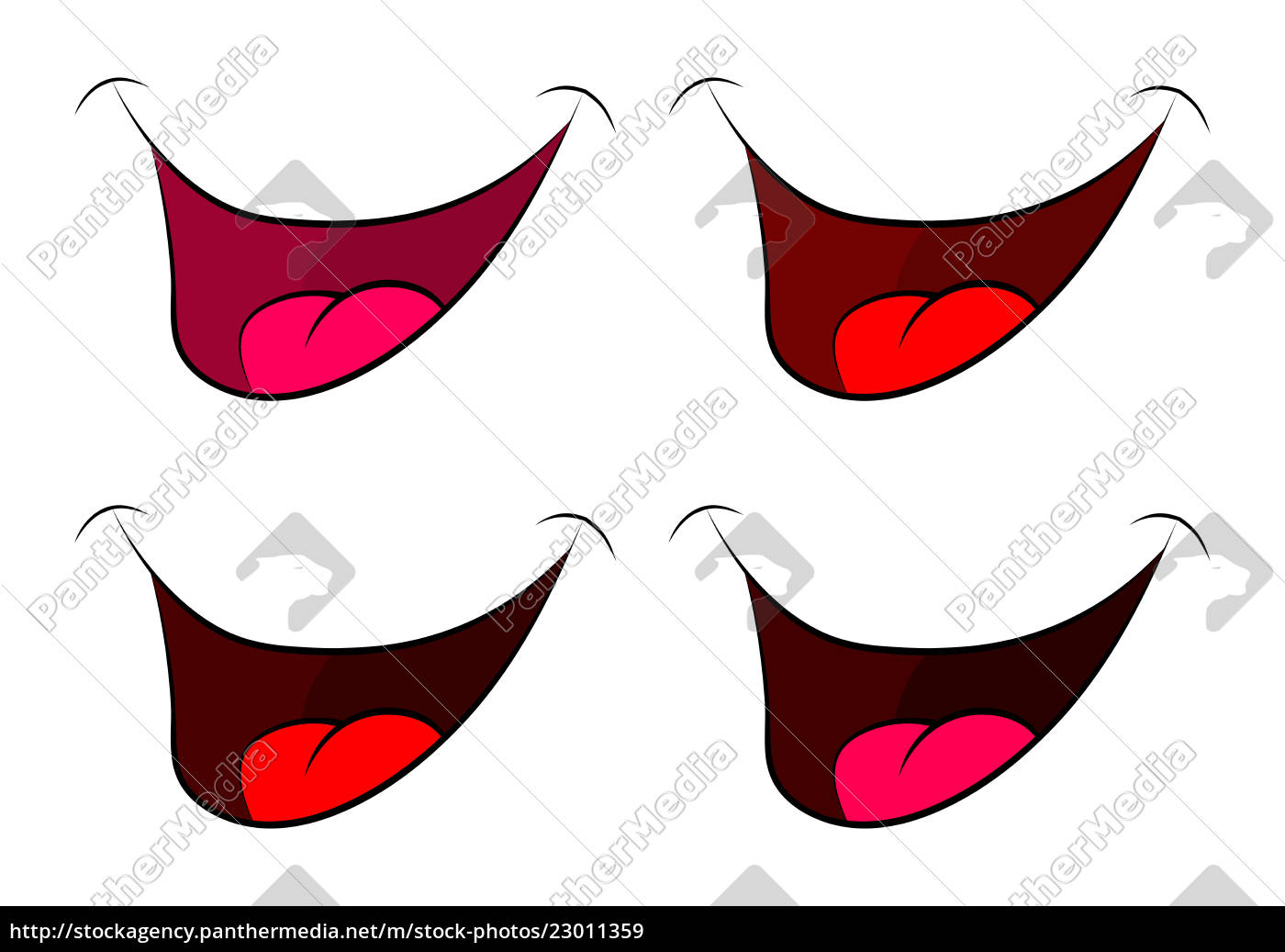 Desenho animado conjunto de sorriso boca lábios com - Stockphoto #23011359