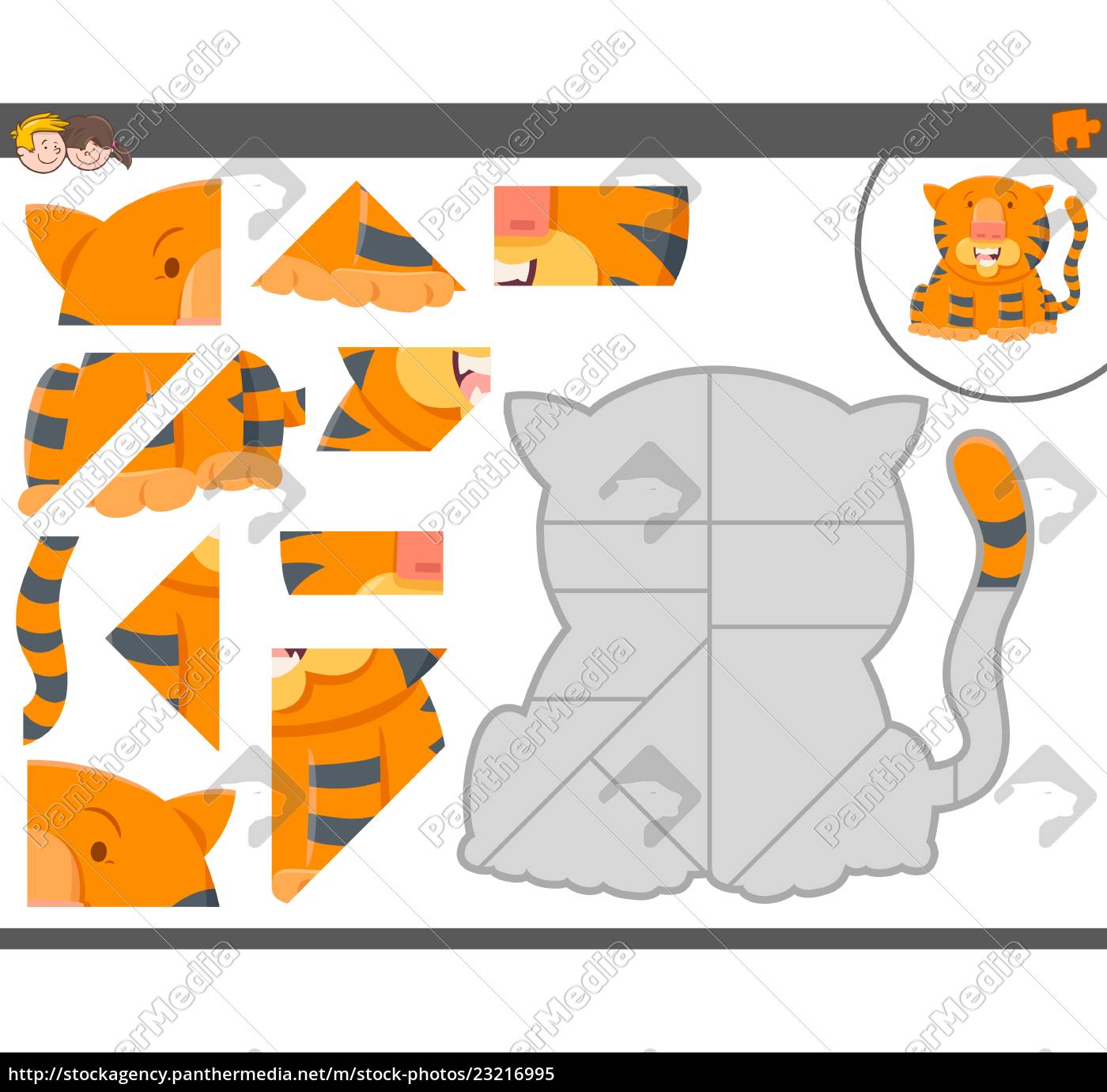 Encontre o jogo de diferença para crianças com um tigre fofo uma atividade  educacional com um tigre engraçado