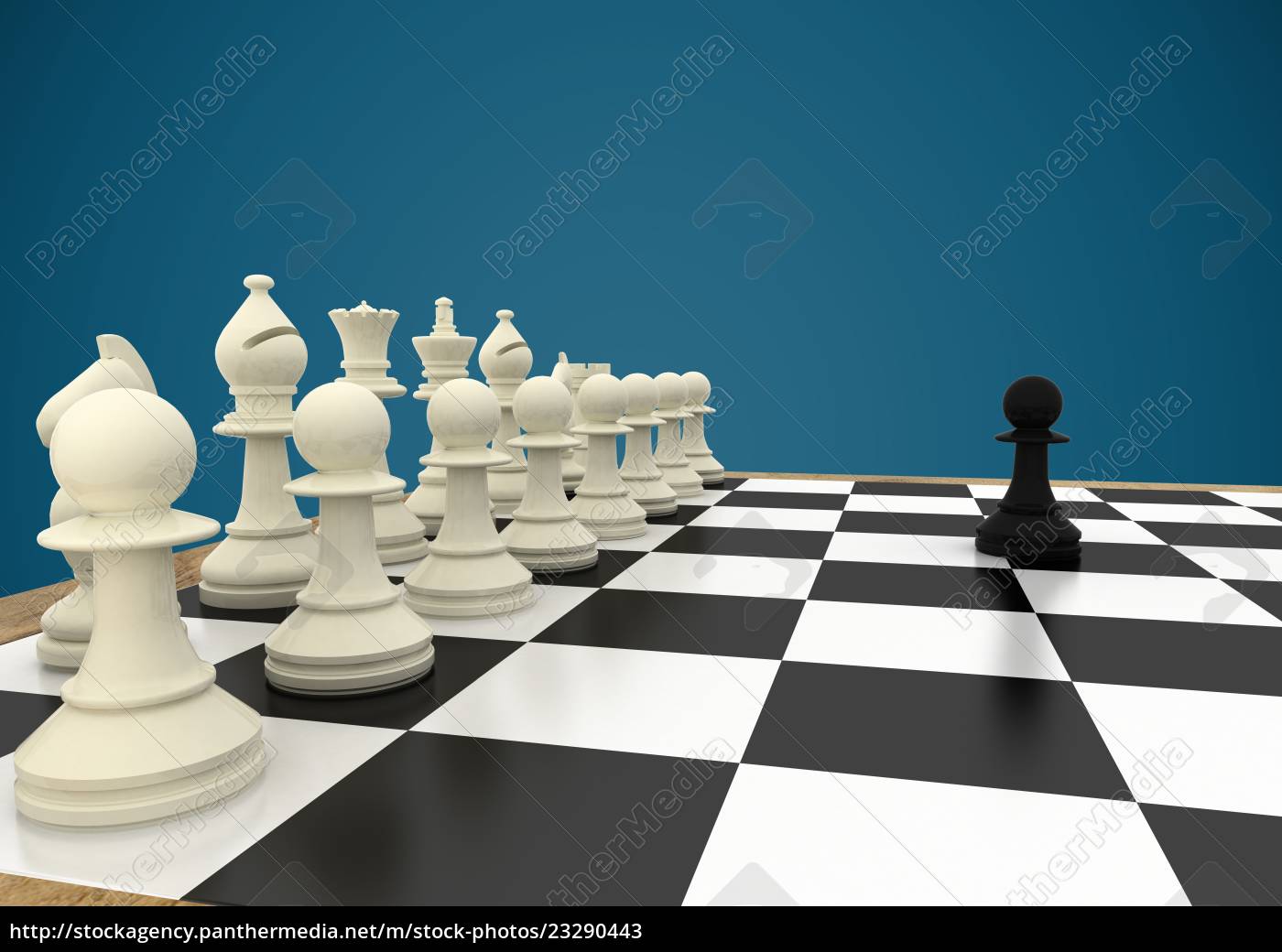 Linha de xadrez branco antes do jogo no tabuleiro preto e branco no escuro.  vinhetas.