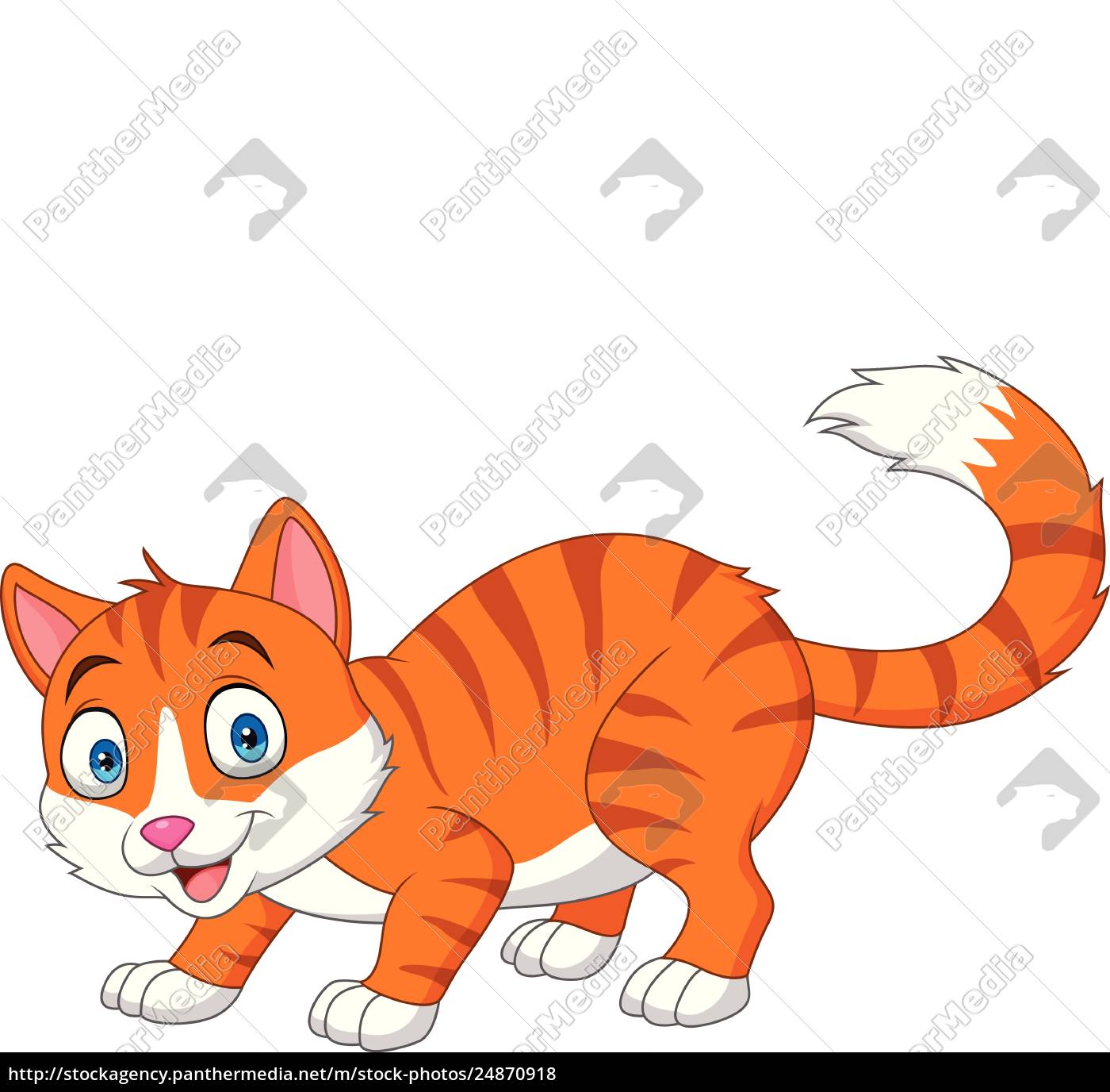 ilustração de desenho animado grupo gatos feliz - Stockphoto