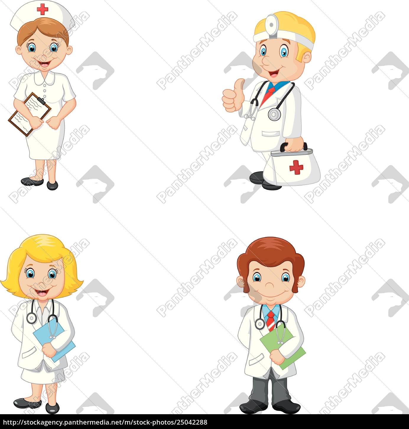 Doutores e enfermeiras dos desenhos animados - Stockphoto