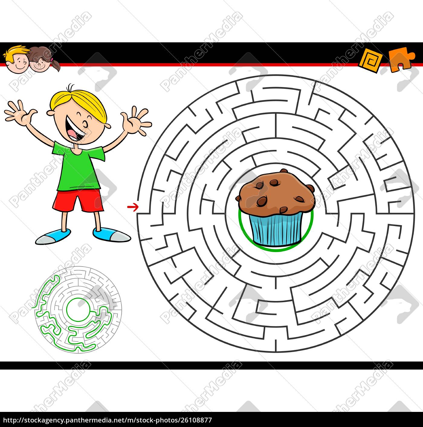 jogo educativo de labirinto com pintor de desenho animado e sua