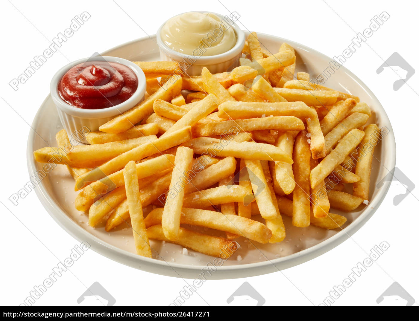 Foto batata frita crocante com ketchup