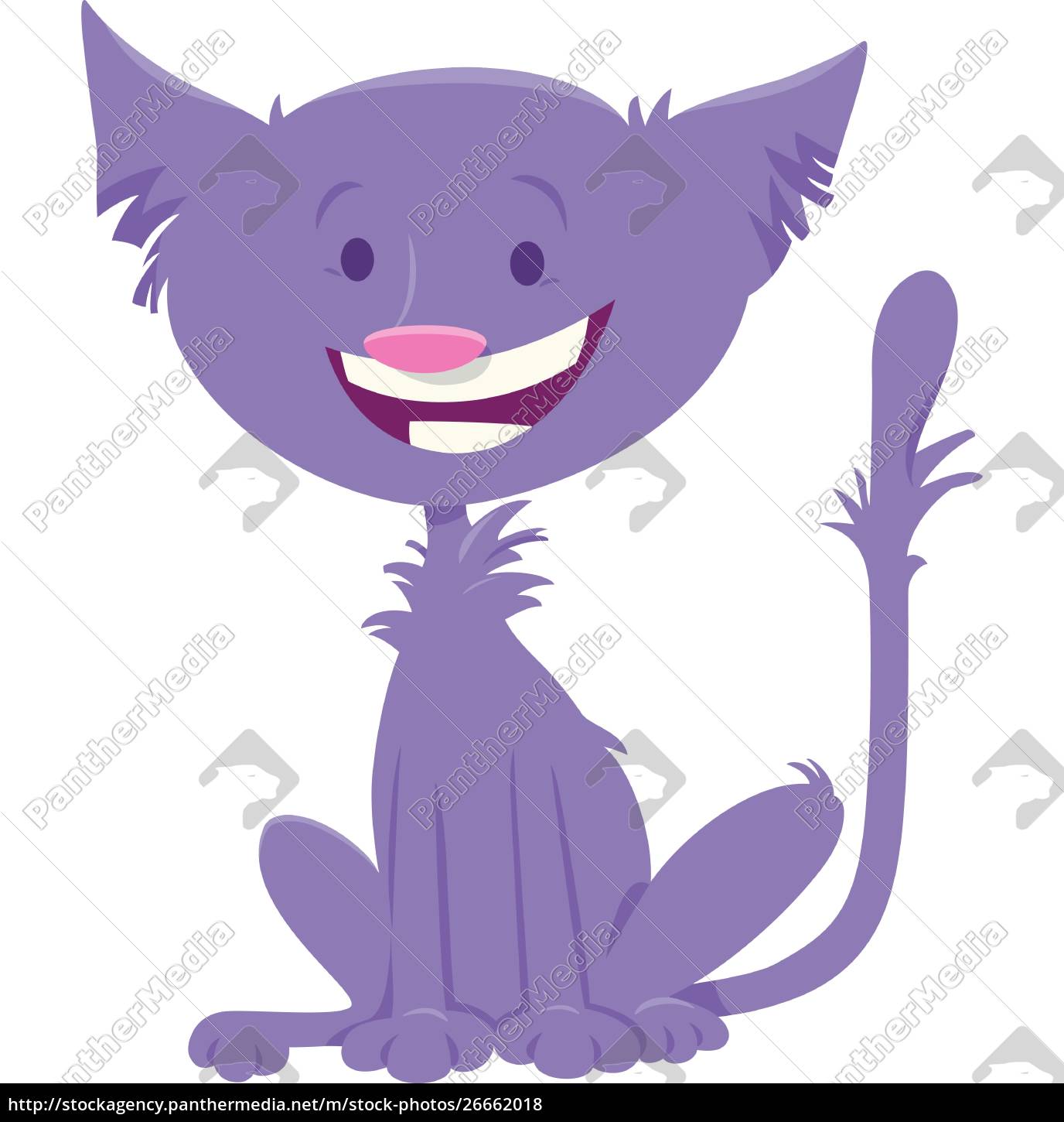 ilustração de desenho animado grupo gatos feliz - Stockphoto