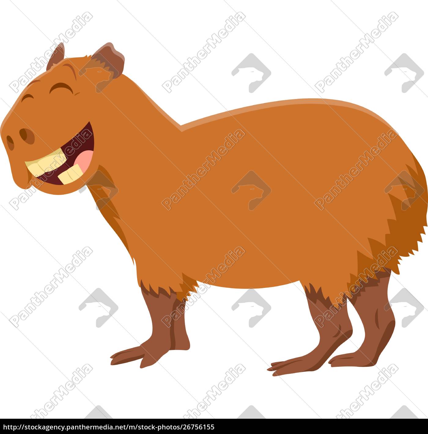 desenho fofo de capivara