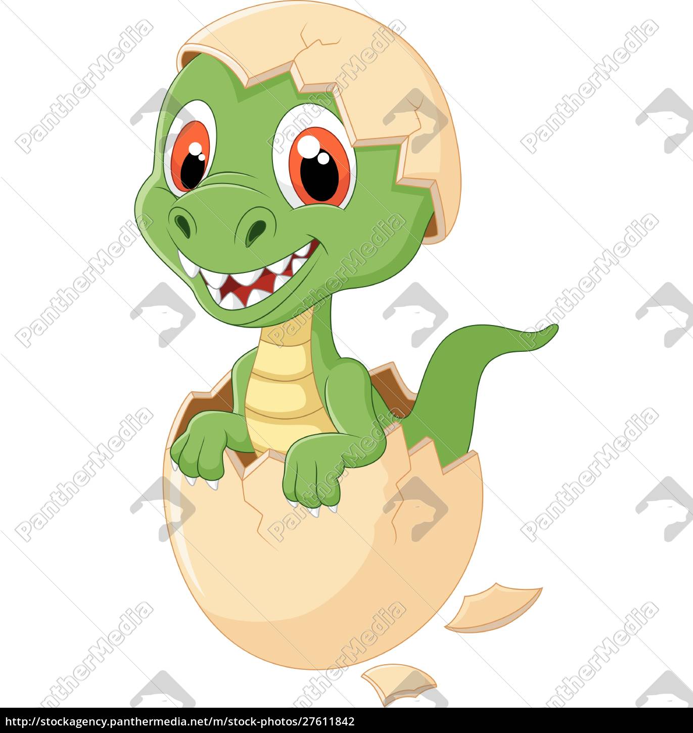 Dinossauro de desenho animado verde engraçado dino bebê fofo