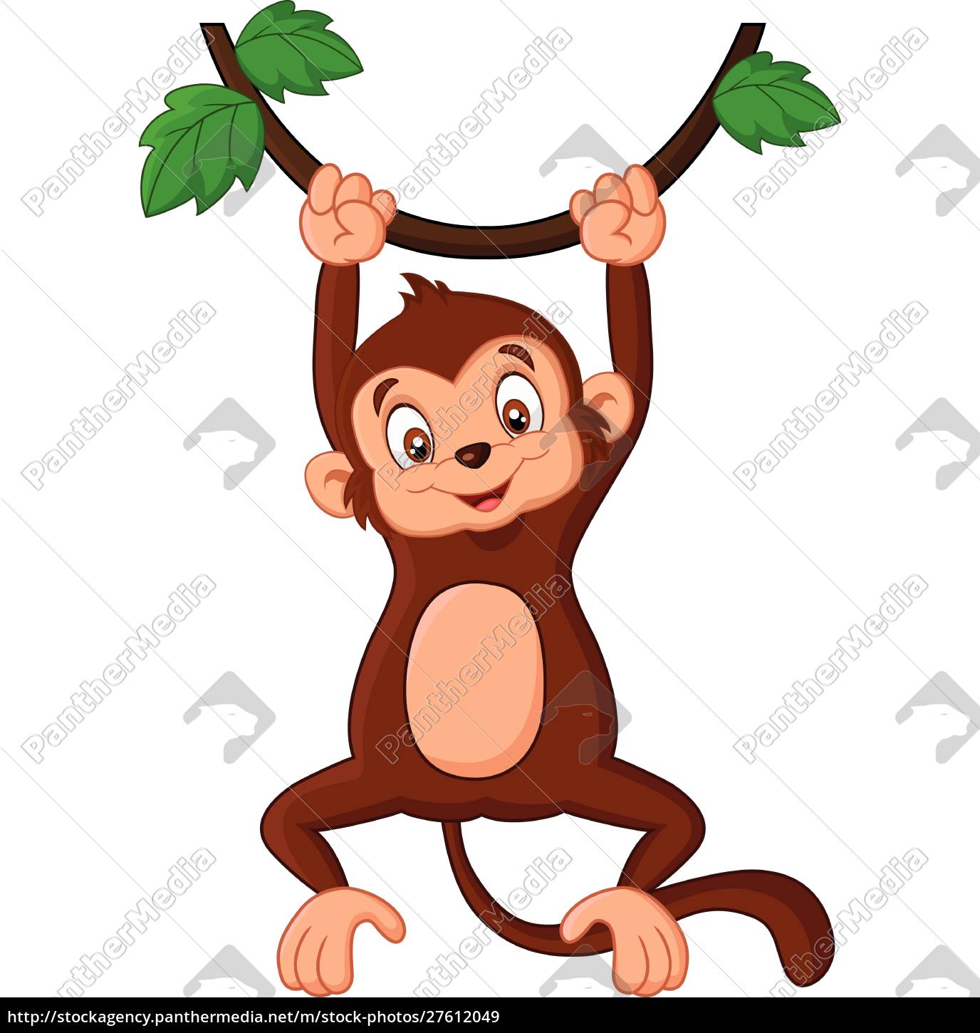 Ilustração Vetorial Macaco Desenho Animado Bonito imagem vetorial de  PantherMediaSeller© 505599258