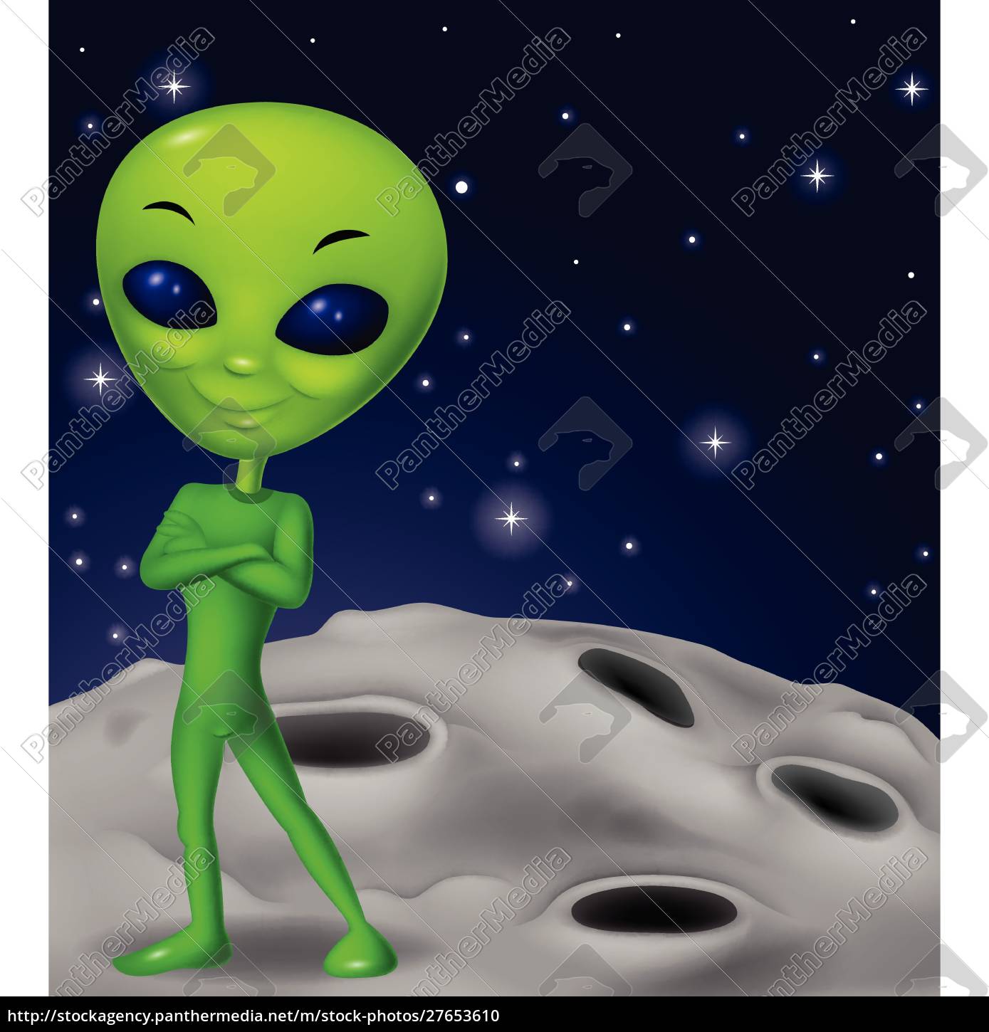 Desenho animado alienígena verde - Stockphoto #27653610