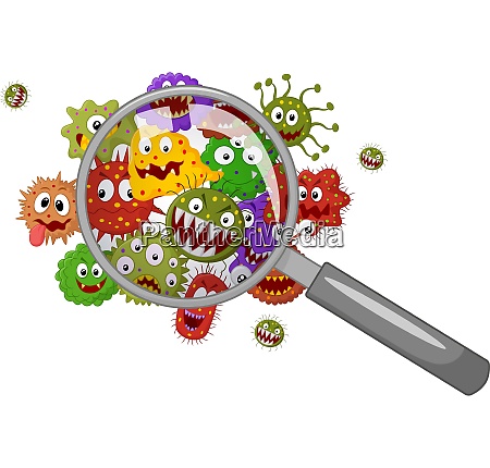 Bactérias de desenho animado sob uma lupa - Stockphoto #27659538 | Banco de  Imagens Panthermedia