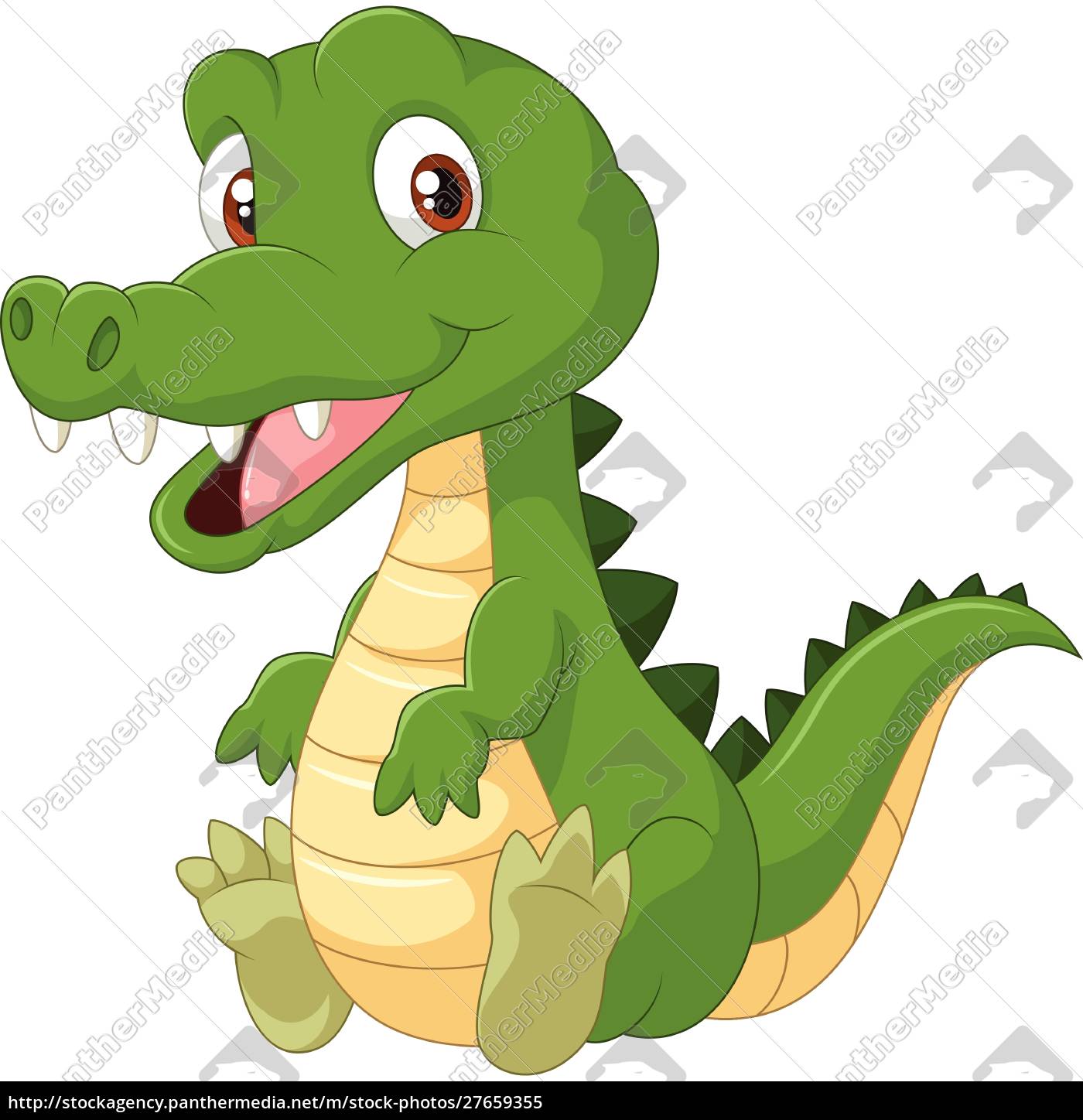Crocodilo Réptil Personagem Animal Ilustração Desenho Animado