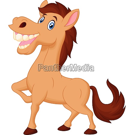 Desenho de cavalo feliz, Vetor Premium