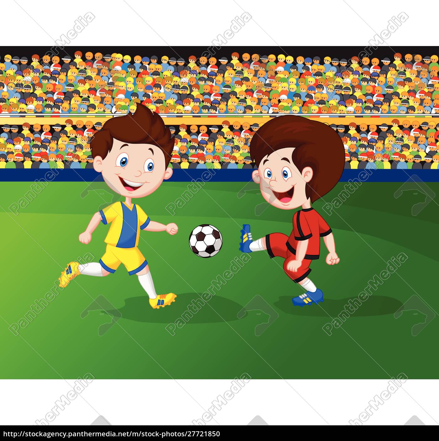 Foto De Stock Dois Meninos Jogando Futebol, Royalty-Free