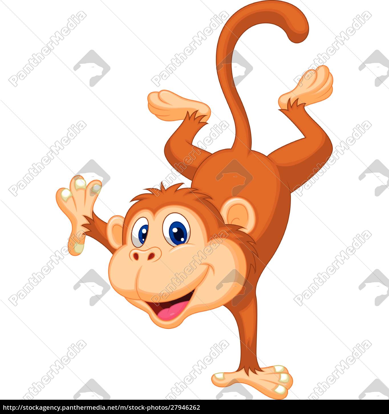 Bonito Bebê Macaco Desenho Animado Em Pé Royalty Free SVG, macaco desenho 