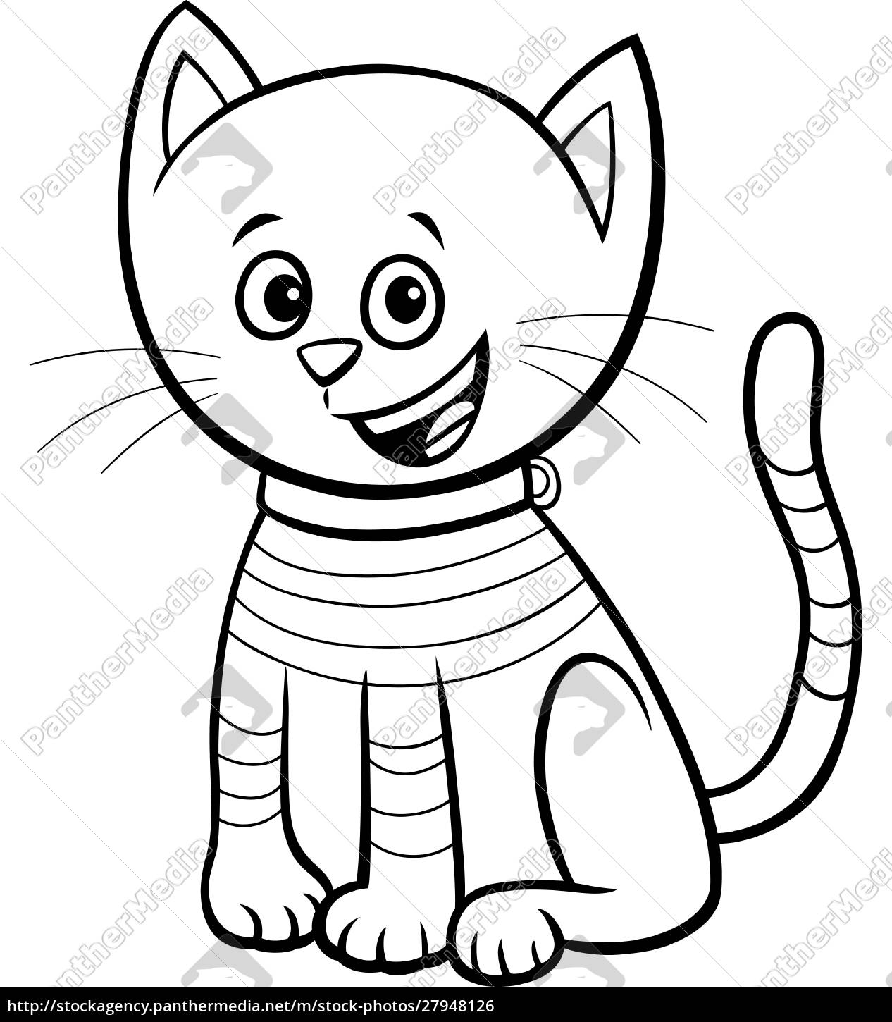 Gatos e gatinhos dos desenhos animados, conjunto de personagens de  quadrinhos para colorir página
