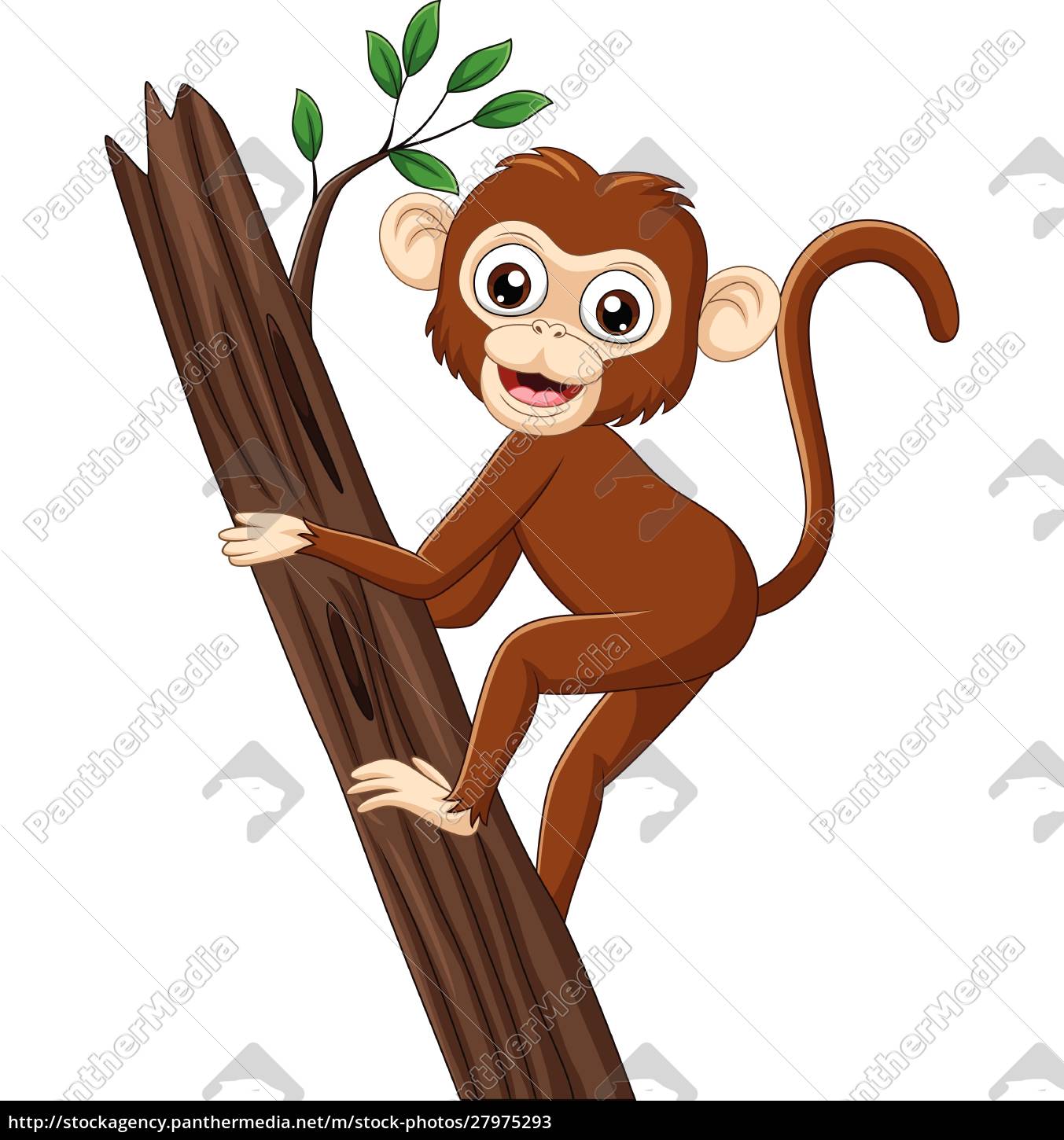 Desenho Animado De Um Macaco-bebê Branco Ilustração do Vetor