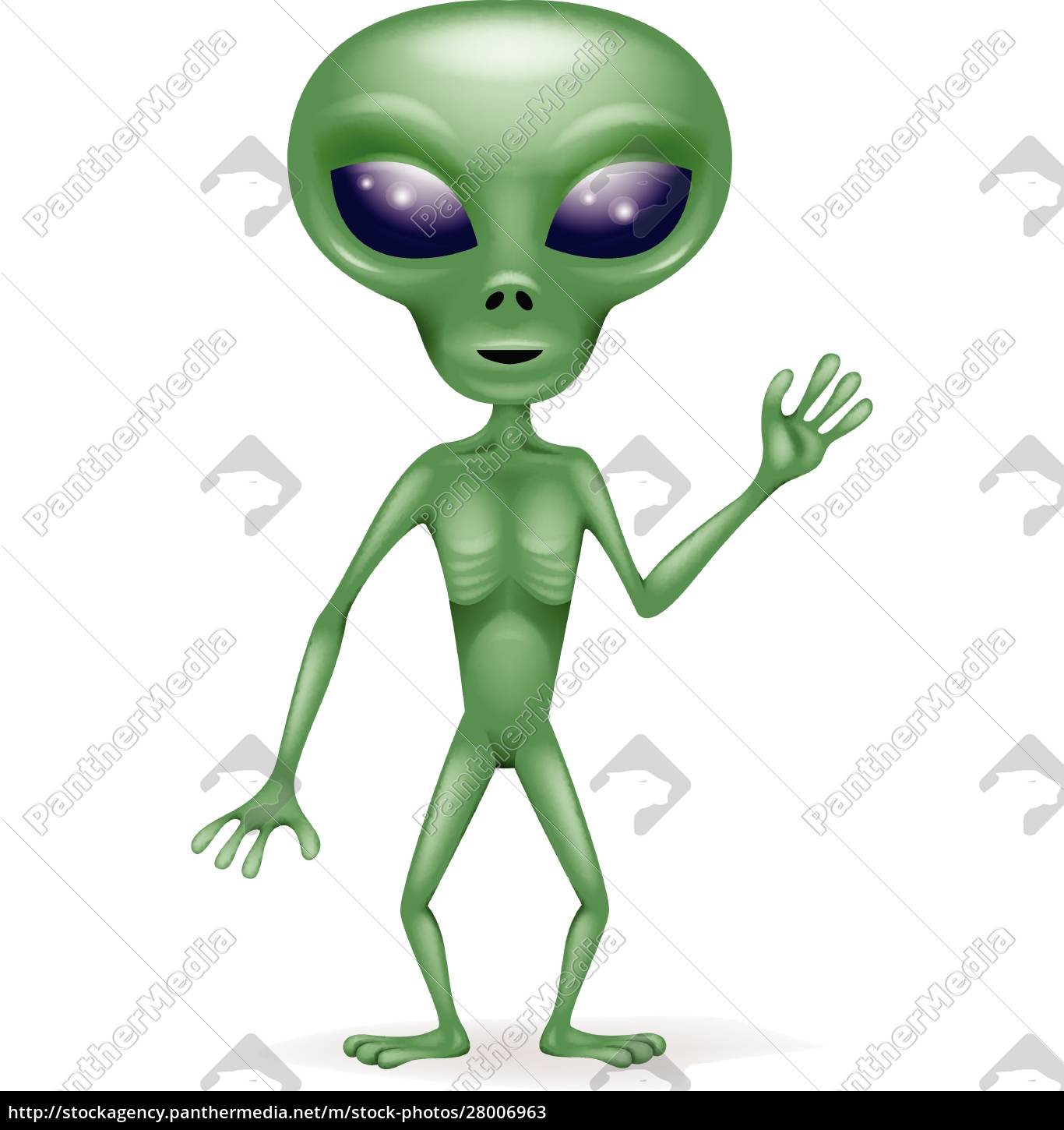 Desenho animado alienígena verde bonito - Stockphoto #27720712