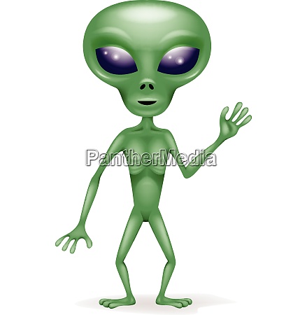 Desenho animado alienígena verde - Fotos de arquivo #28006963