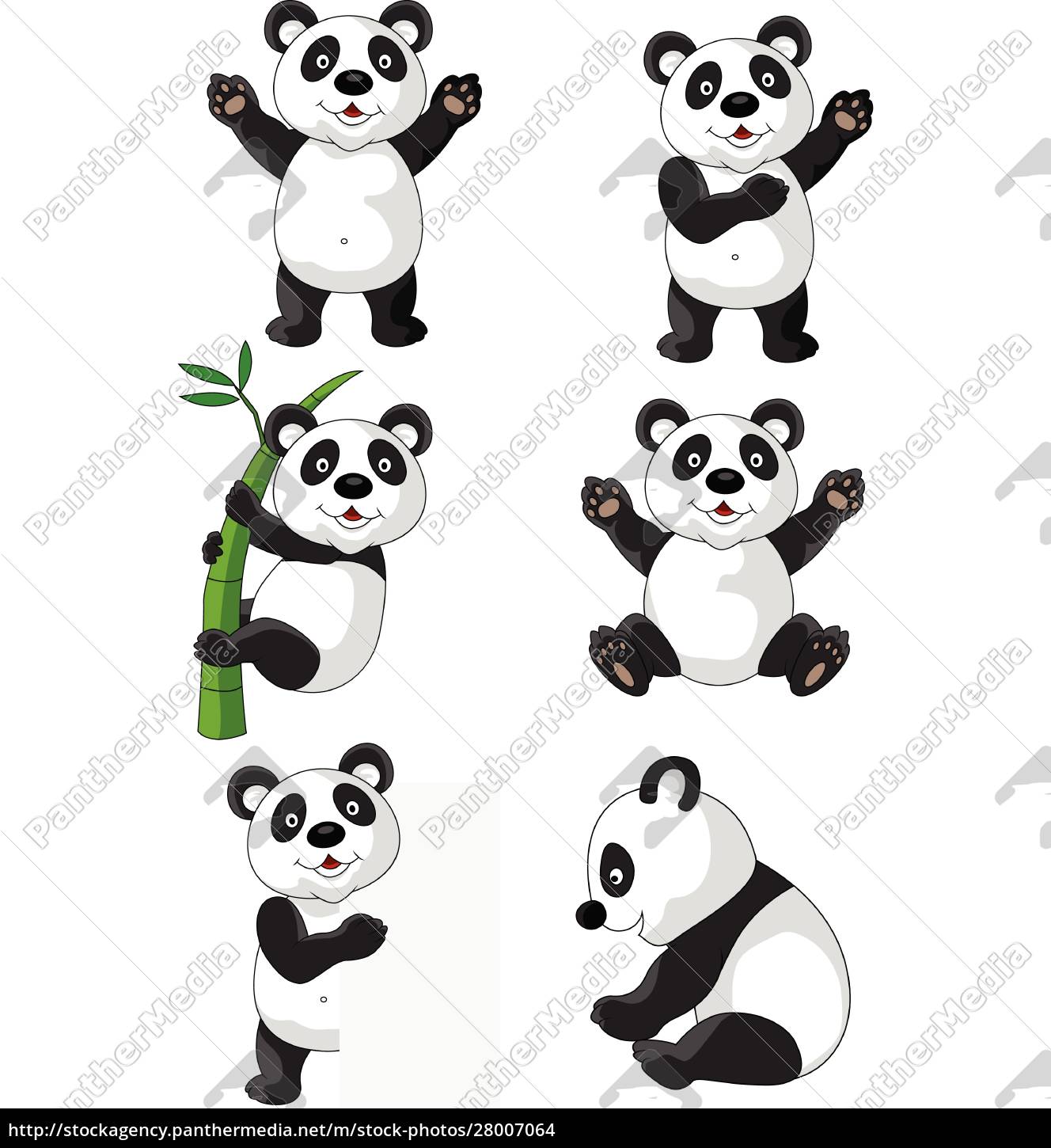 conjunto de coleção panda desenho animado - Stockphoto #28007064