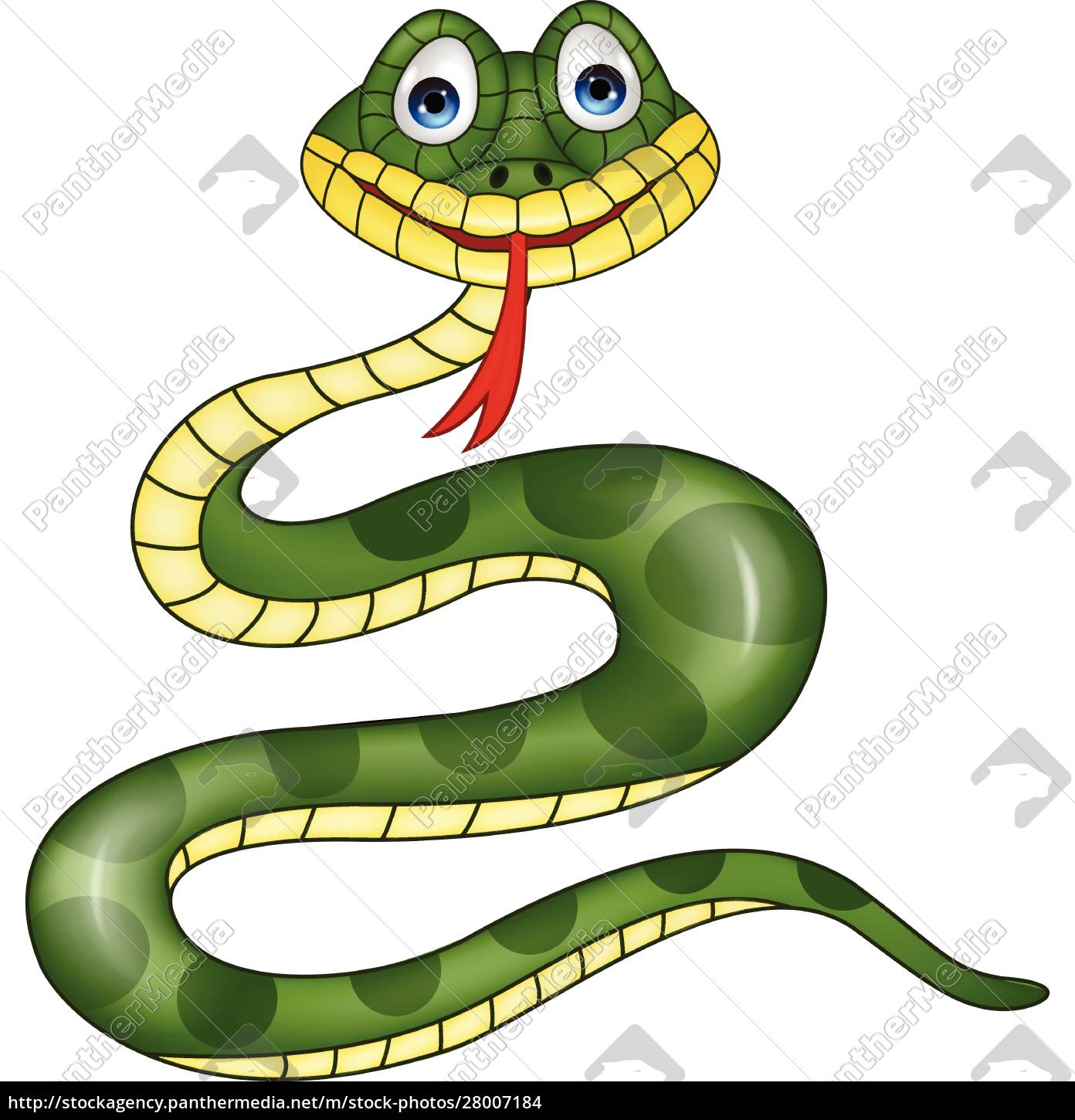 Cobra verde ícone de desenho animado animal réptil da selva