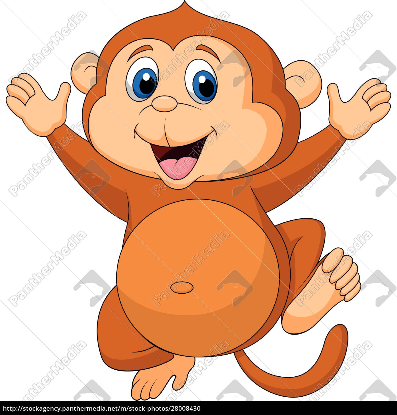 Desenho animado de macaco feliz com o polegar para cima - Stockphoto  #28008430